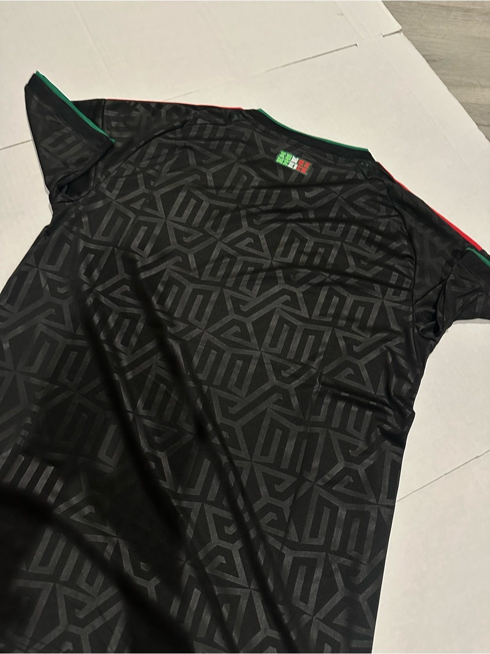 adidas Black Mexico Men's Soccer Jersey with Green Trim - Picture 3 of 3